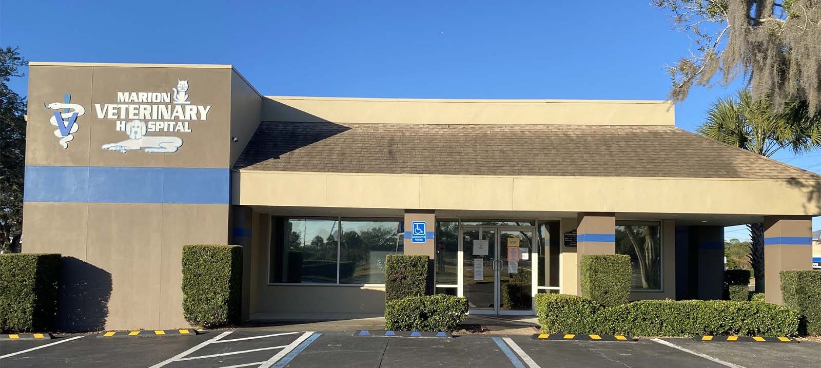 Exterior of Marion Veterinary Hospital, an animal hospital in Ocala, FL Exterior of Marion Veterinary Hospital, an animal hospital in Ocala, FL